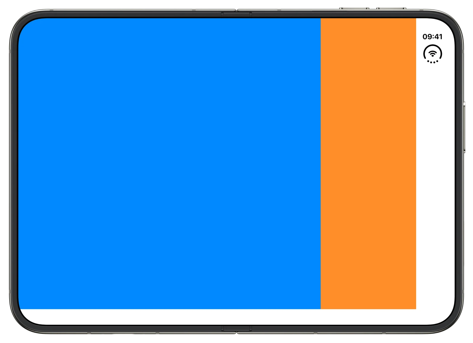 Split Arrangement Layout Ratio - iOS on iPhone Duo - Landscape - Fully Open - Liquid Glass - Light Mode - Preview