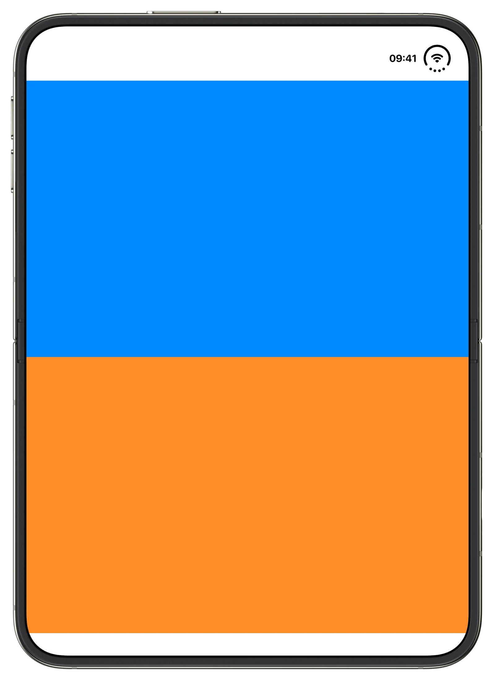 Only Horizontal Split Arrangement Style - iOS on iPhone Duo - Portrait - Fully Open - Liquid Glass - Light Mode - Preview
