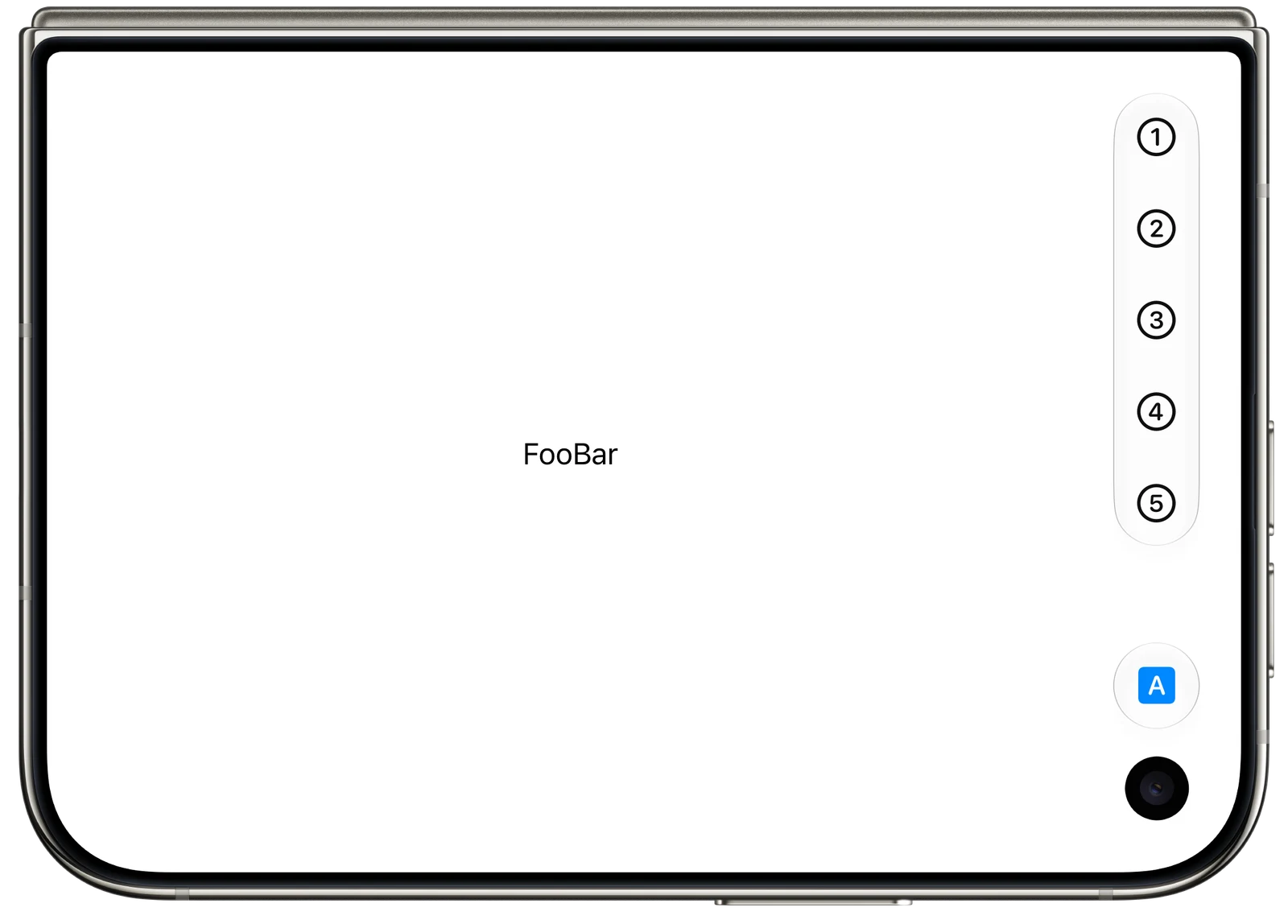 Prefer Vertical Toolbar Items - iOS on iPhone Duo - Landscape - Closed - Liquid Glass - Light Mode - Preview