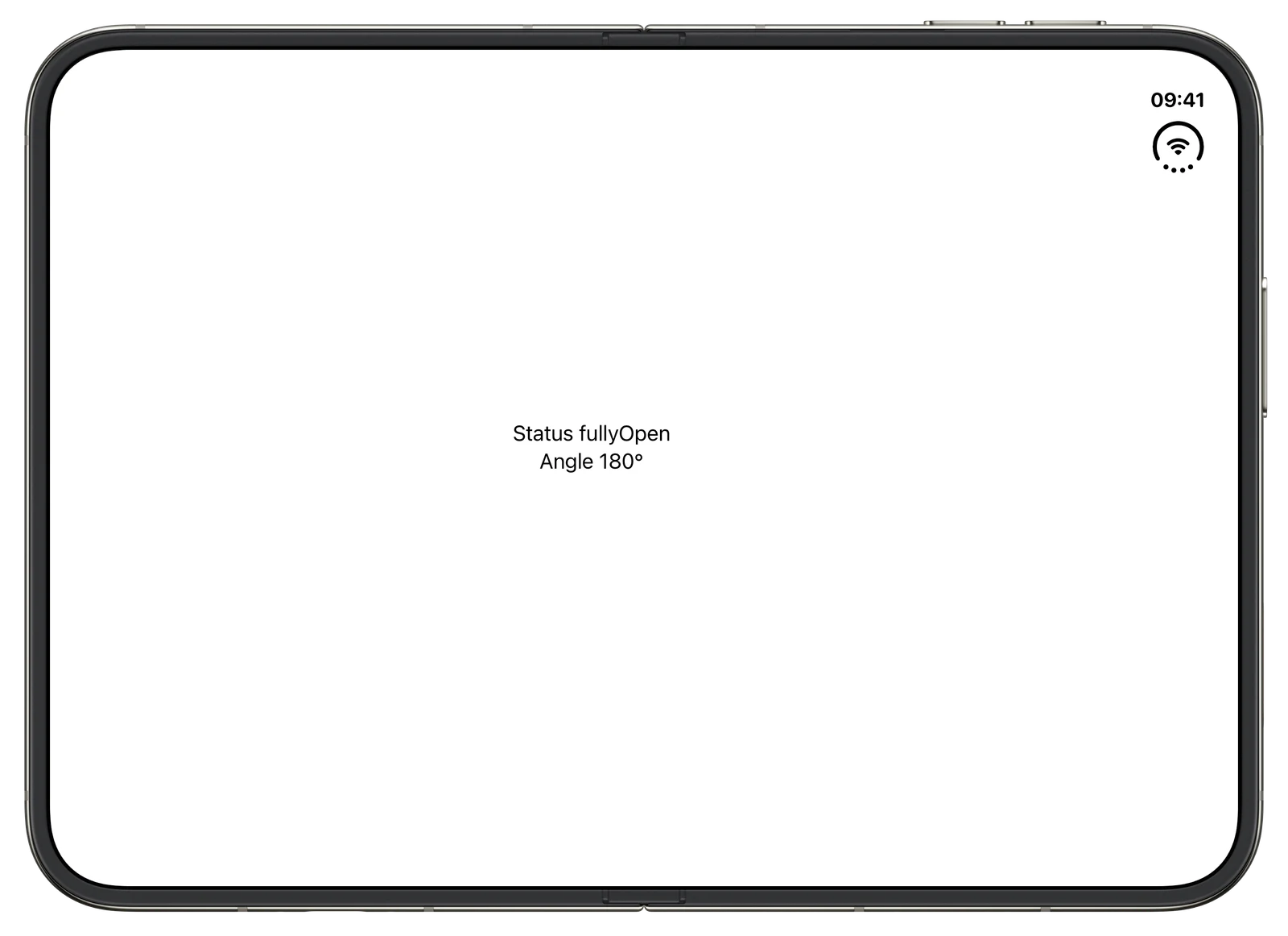 Hinge State - iOS on iPhone Duo - Landscape - Fully Open - Liquid Glass - Light Mode - Preview