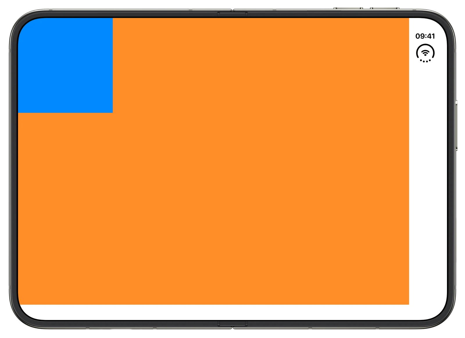Overlay Arrangement Style - iOS on iPhone Duo - Landscape - Fully Open - Liquid Glass - Light Mode - Preview