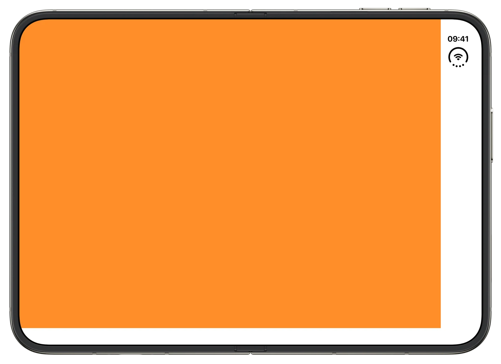Overlay Arrangement ZIndex - iOS on iPhone Duo - Landscape - Fully Open - Liquid Glass - Light Mode - Preview