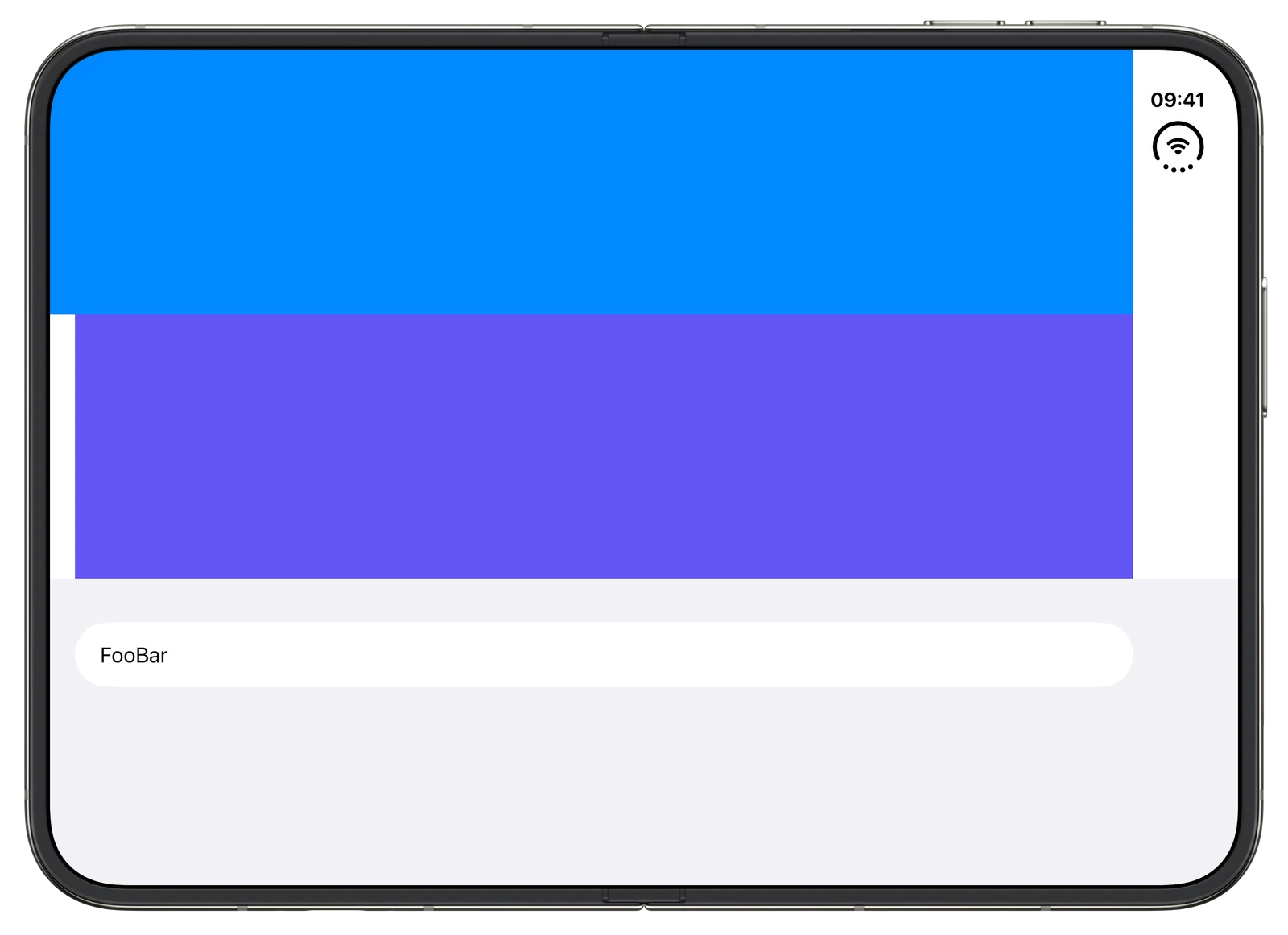 Container Content Margins - iOS on iPhone Duo - Landscape - Fully Open - Liquid Glass - Light Mode - Preview