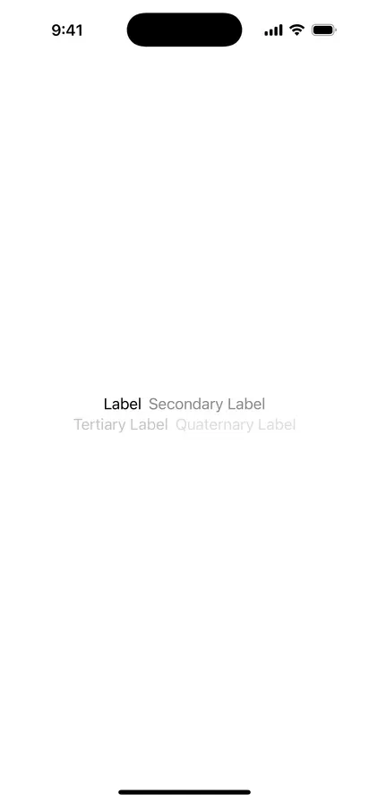 UIKit Label Colors - iOS Flat Design Light Mode Preview