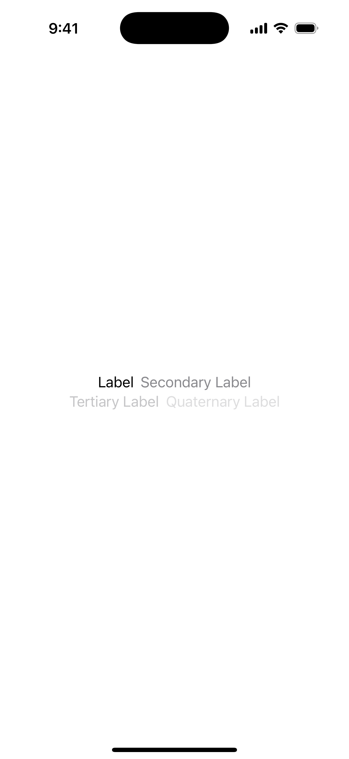 UIKit Label Colors - iOS on iPhone - Portrait - Flat Design - Light Mode - Preview