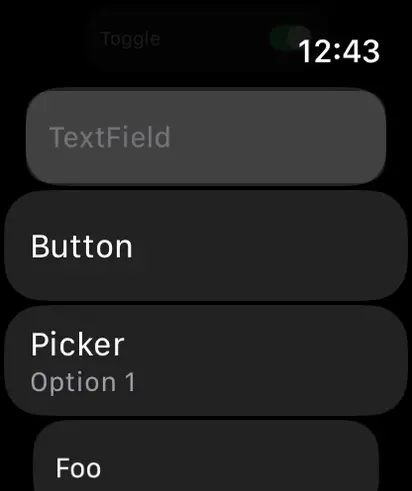 CarouselListStyle - watchOS - Flat Design - Light Mode - Preview