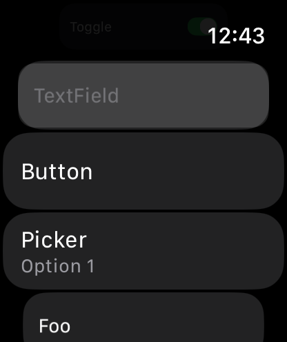 CarouselListStyle - watchOS Light Mode Preview