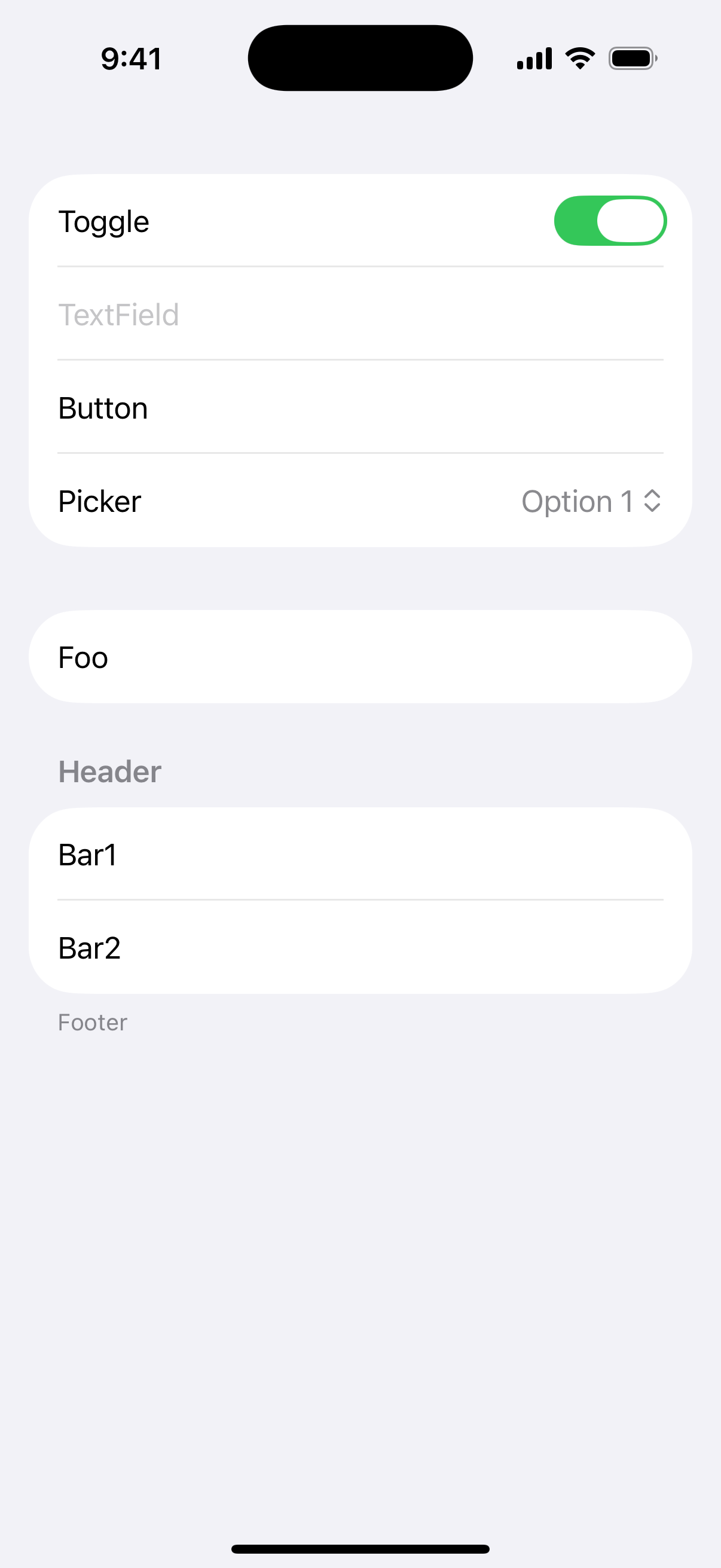 SidebarListStyle - iOS Light Mode Preview
