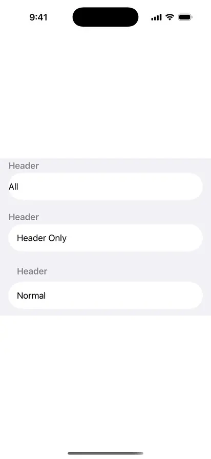 List Row Insets - iOS on iPhone - Portrait - Flat Design - Light Mode - Preview
