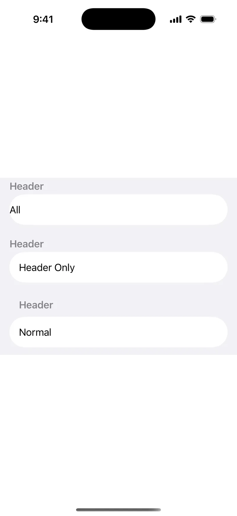 List Row Insets - iOS on iPhone - Portrait - Flat Design - Light Mode - Preview