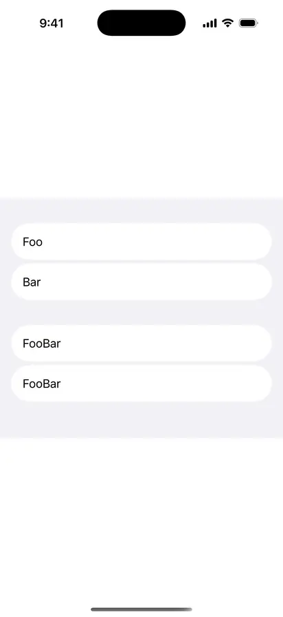 List Row Spacing - iOS Flat Design Light Mode Preview