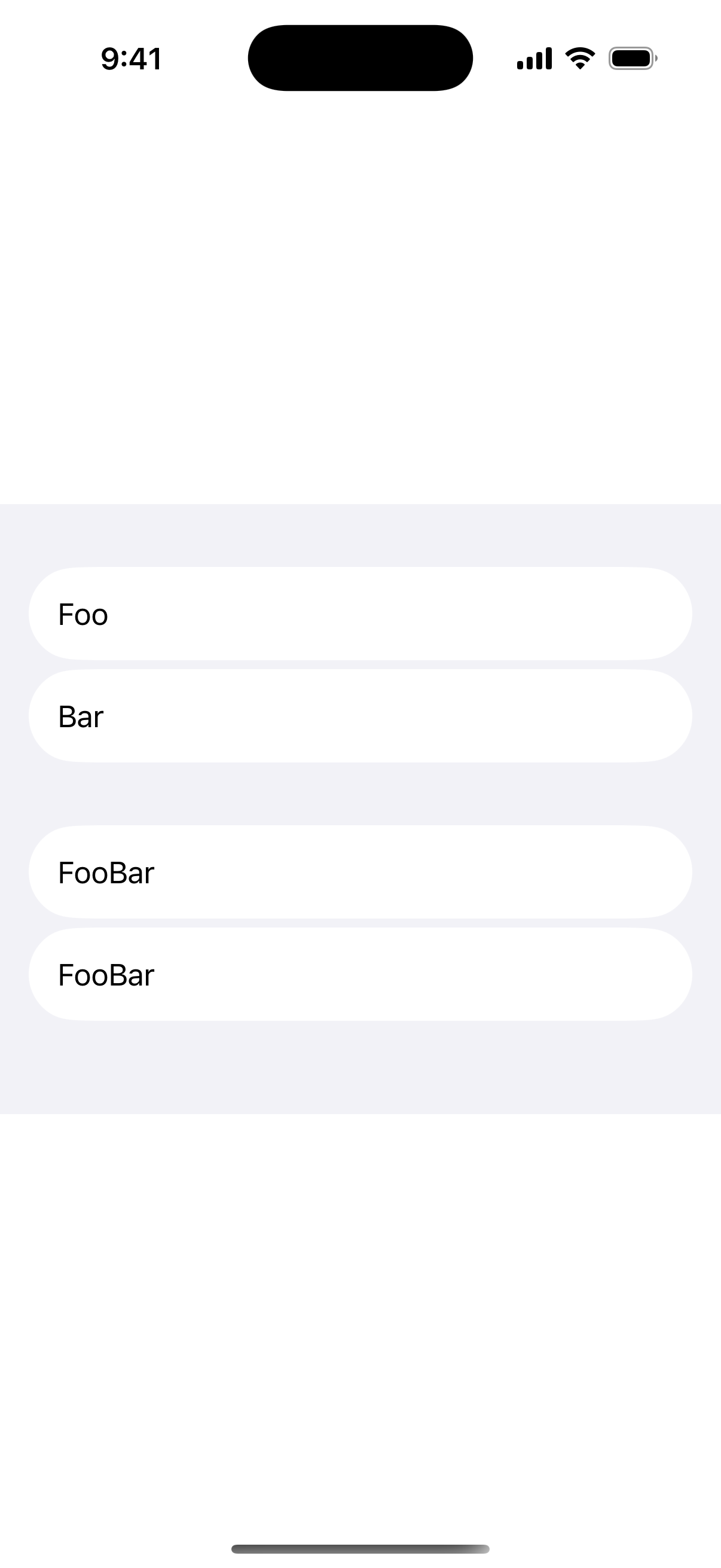 List Row Spacing - iOS on iPhone - Portrait - Flat Design - Light Mode - Preview