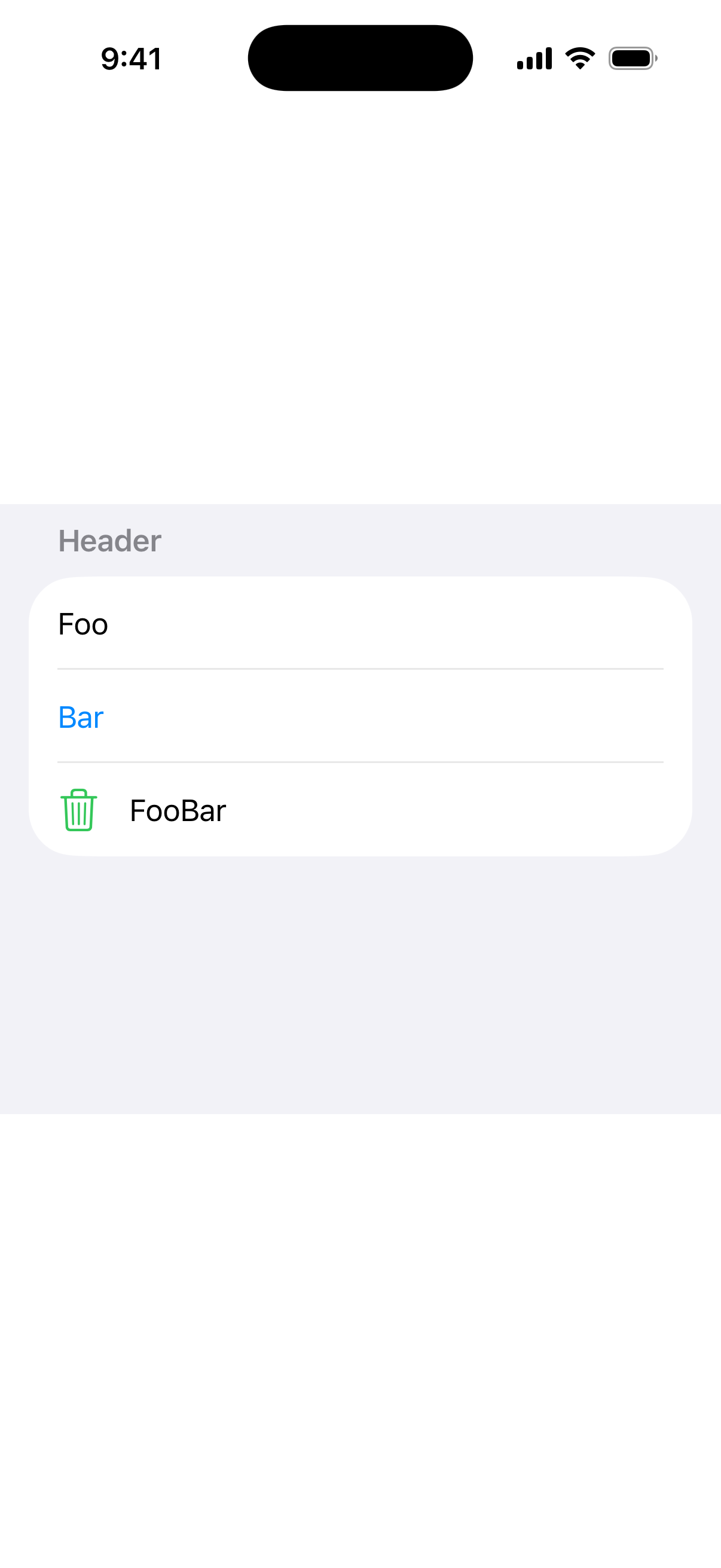 List Item Tint - iOS Light Mode Preview