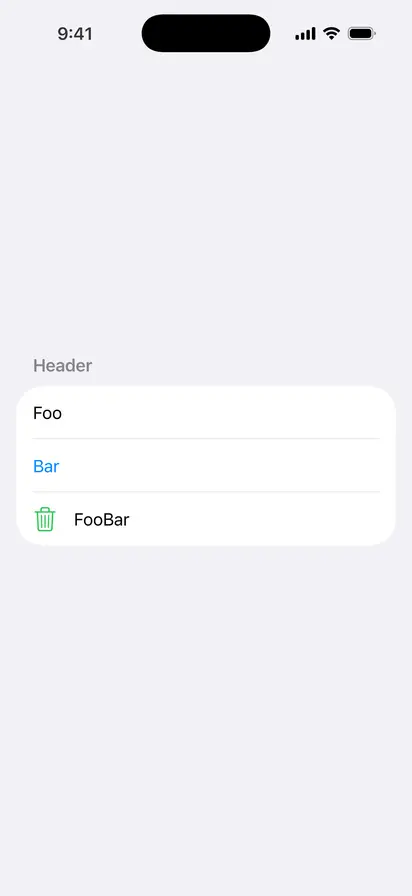 List Item Tint - iOS Flat Design Light Mode Preview