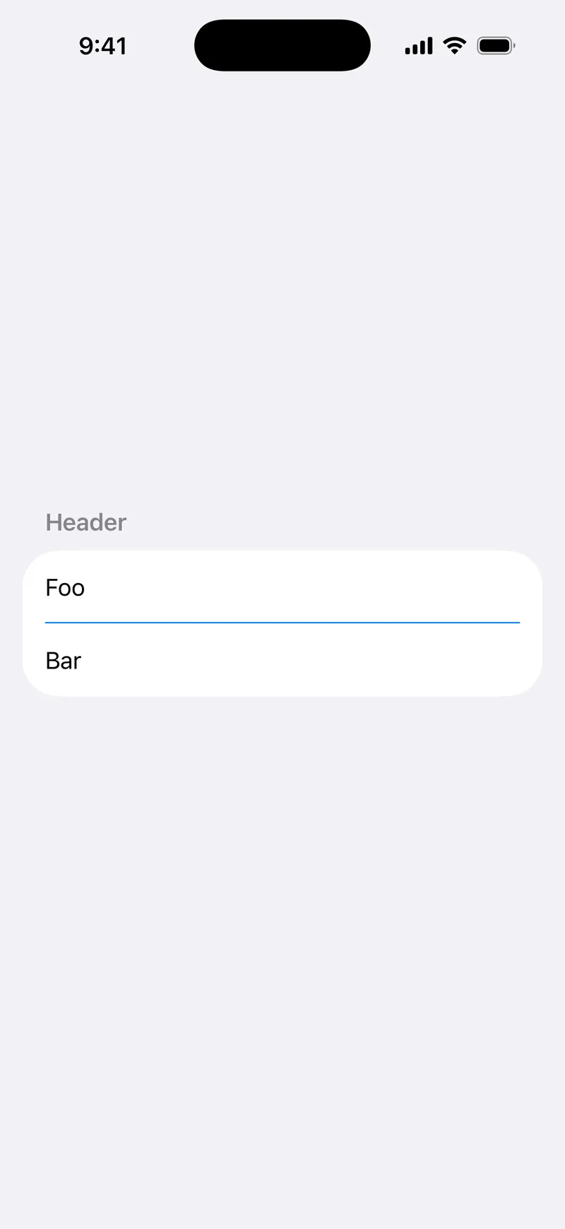 List Row Separator Tint - iOS Flat Design Light Mode Preview