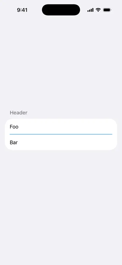 List Row Separator Tint - iOS on iPhone - Portrait - Flat Design - Light Mode - Preview