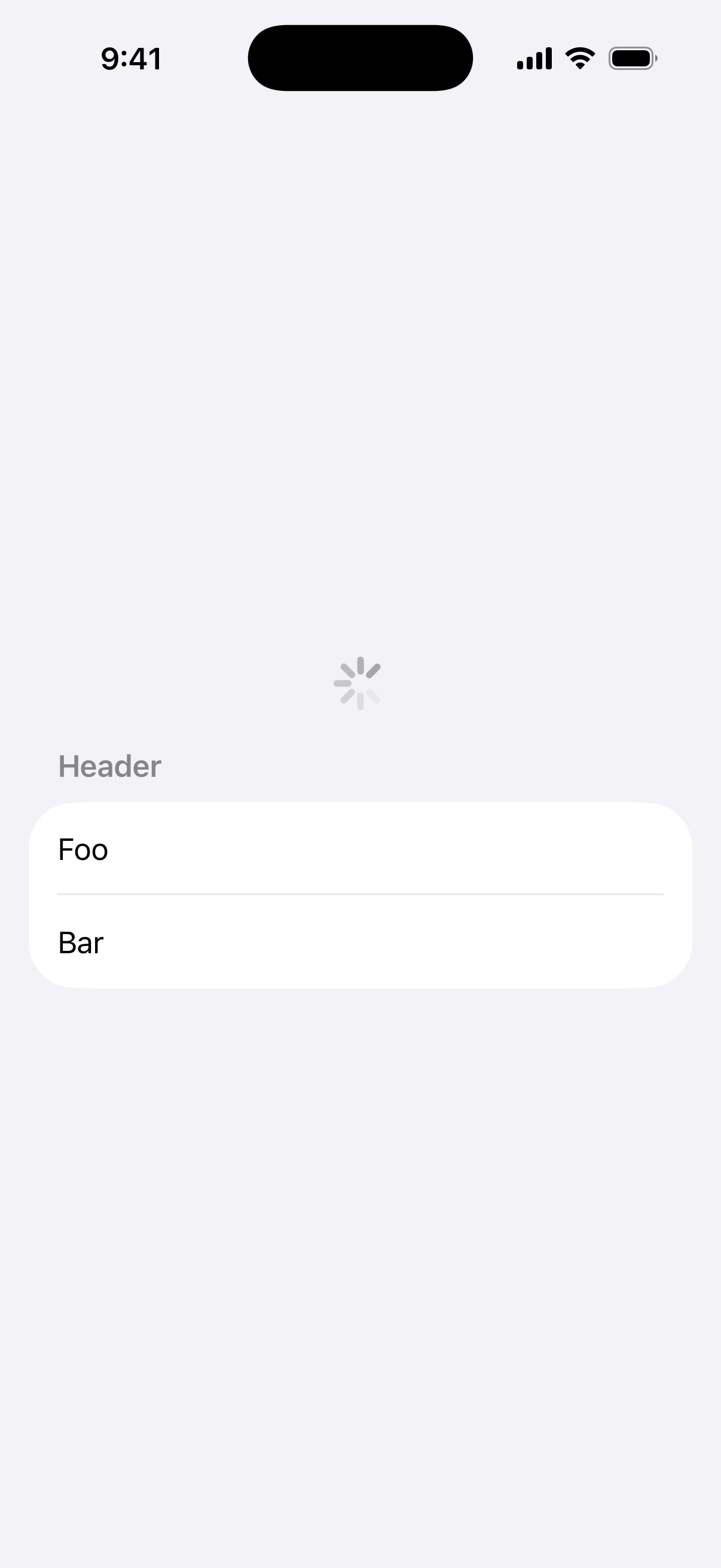 Refreshable List - iOS Light Mode Preview