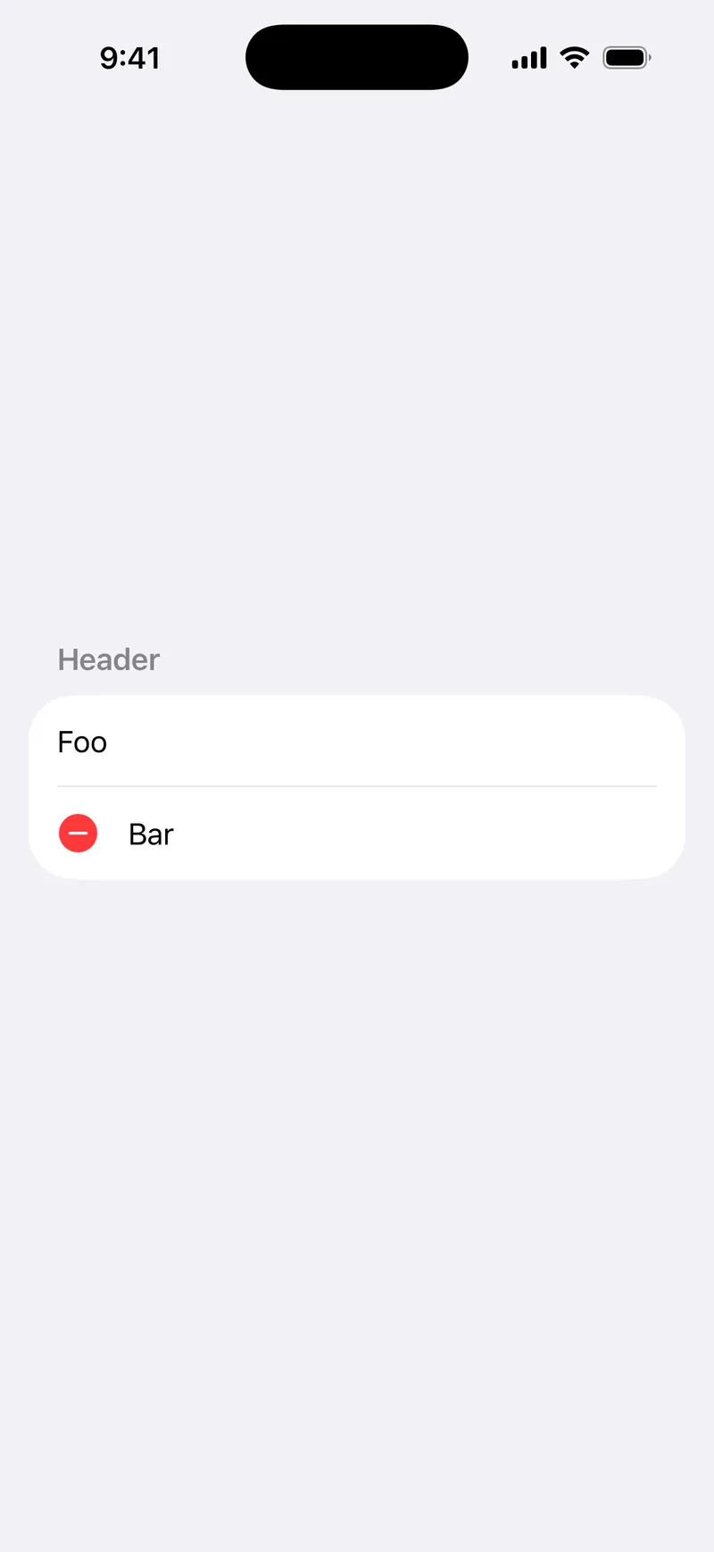 Delete Disabled - iOS Flat Design Light Mode Preview