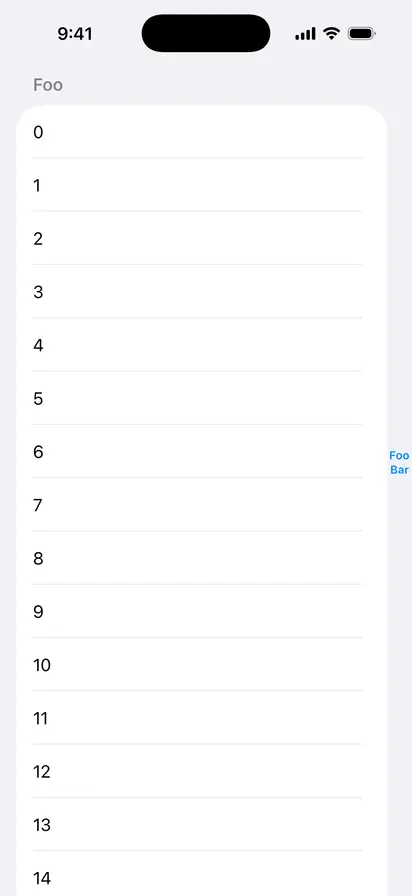 Section Index Label and Visibility - iOS on iPhone - Portrait - Liquid Glass - Light Mode - Preview