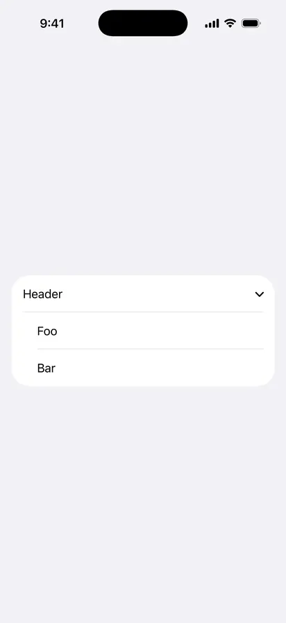 Disclosure Group - iOS Flat Design Light Mode Preview
