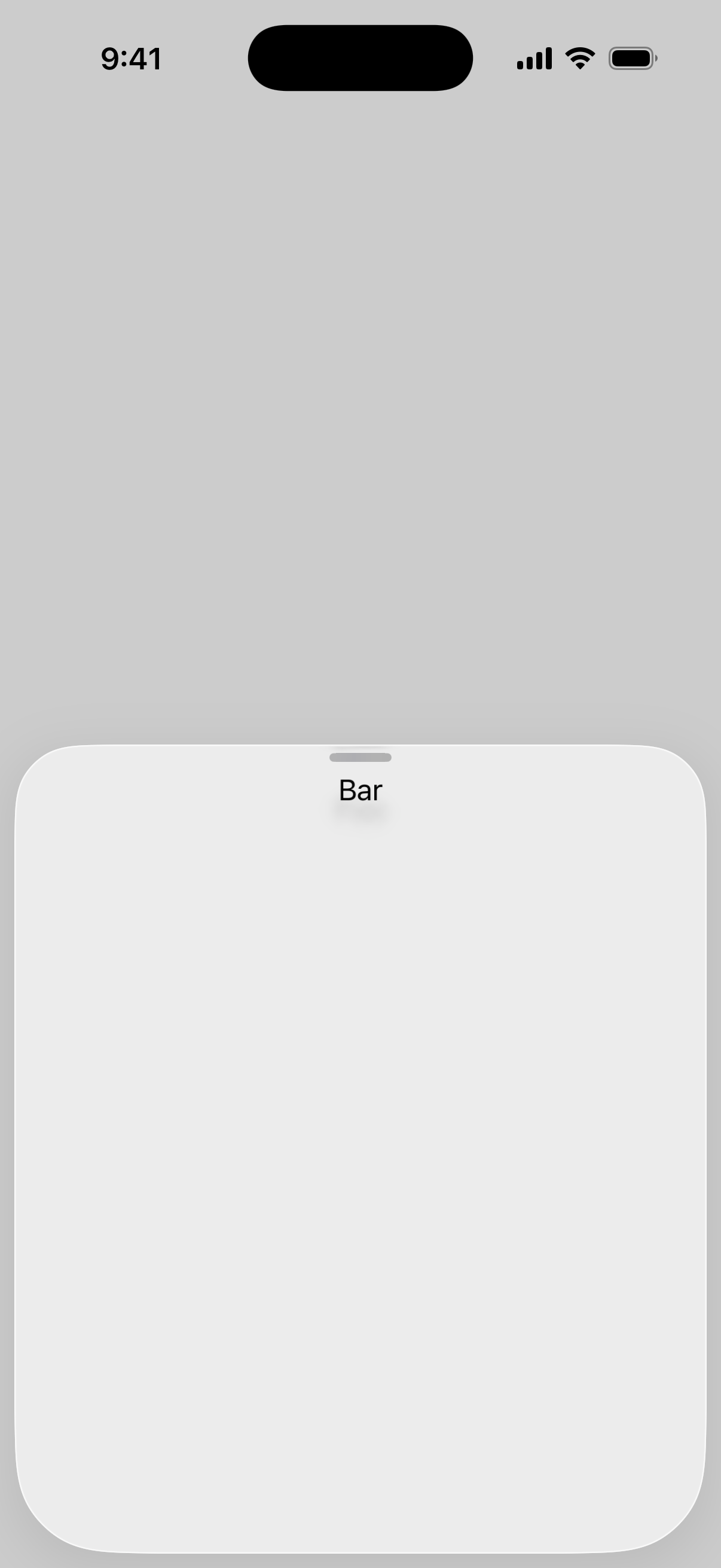 Sheet Size - iOS on iPhone - Portrait - Liquid Glass - Light Mode - Preview