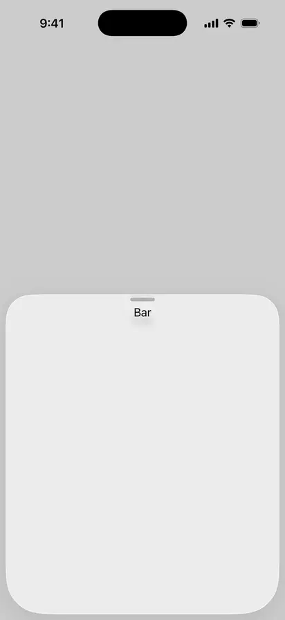 Sheet Size - iOS on iPhone - Portrait - Liquid Glass - Light Mode - Preview