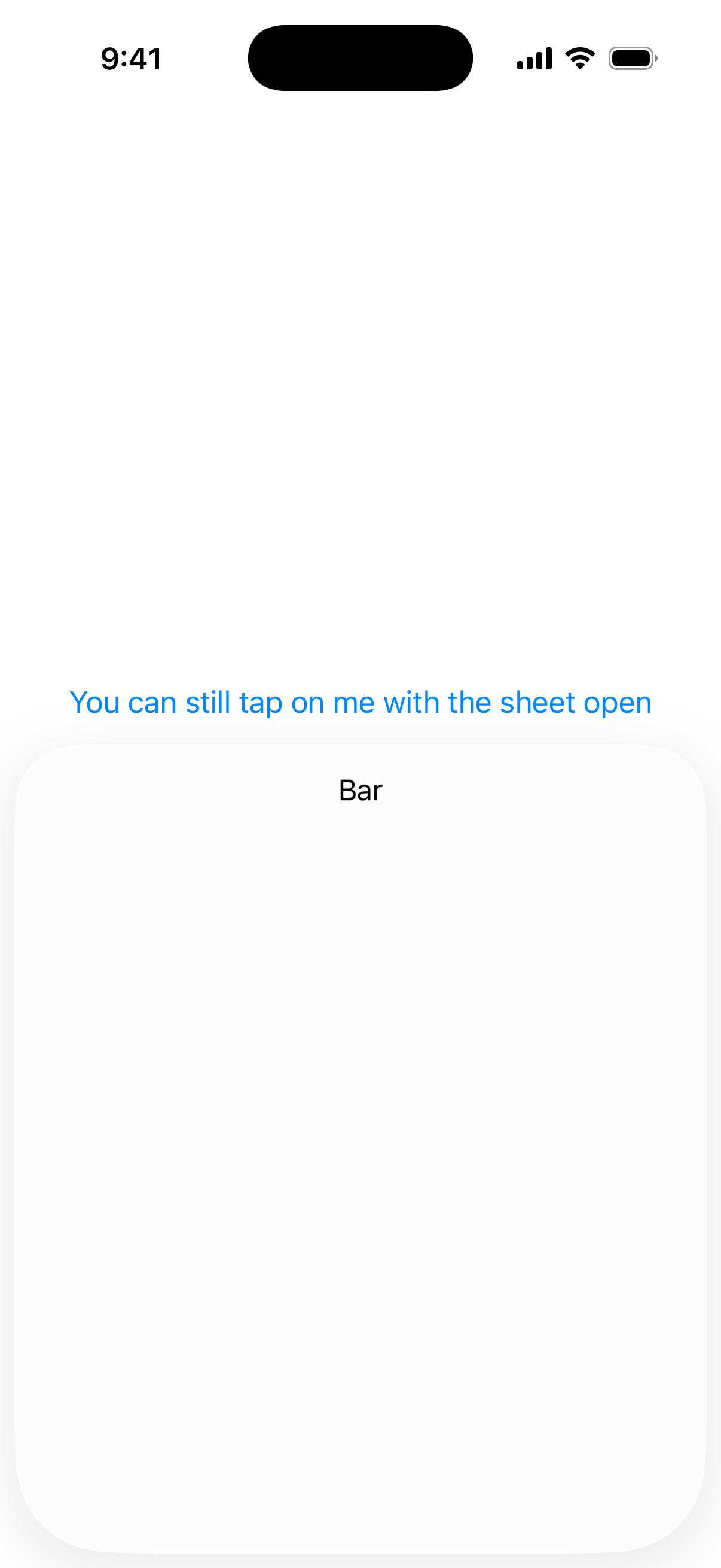 Sheet Background Interaction - iOS on iPhone - Portrait - Liquid Glass - Light Mode - Preview