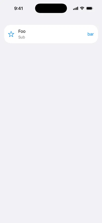 Custom Labeled Content - iOS Liquid Glass Light Mode Preview