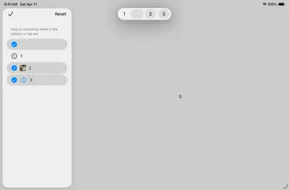 Tab View Customization Behavior - iPadOS - Landscape - Liquid Glass - Light Mode - Preview