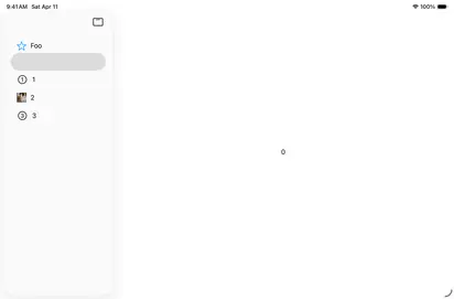 Tab View Side Bar Header - iPadOS Liquid Glass Light Mode Preview