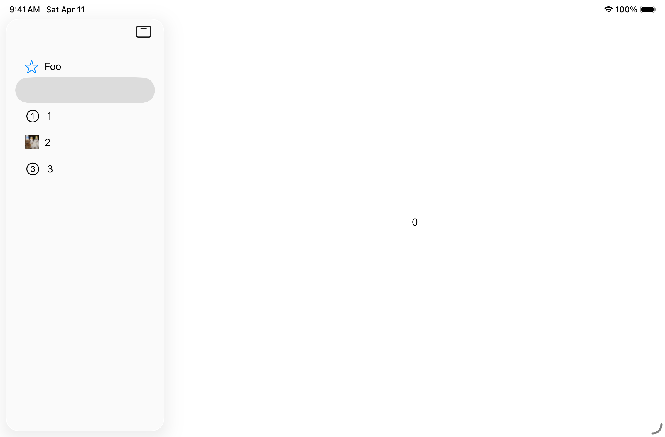 Tab View Side Bar Header - iPadOS - Landscape - Liquid Glass - Light Mode - Preview