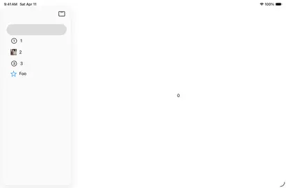 Tab View Side Bar Footer - iPadOS Liquid Glass Light Mode Preview