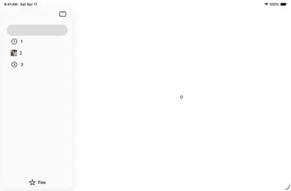 Tab View Side Bar Bottom Bar - iPadOS Liquid Glass Light Mode Preview