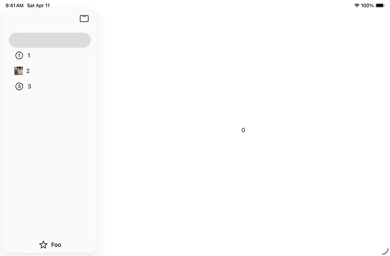 Tab View Side Bar Bottom Bar - iPadOS Liquid Glass Light Mode Preview