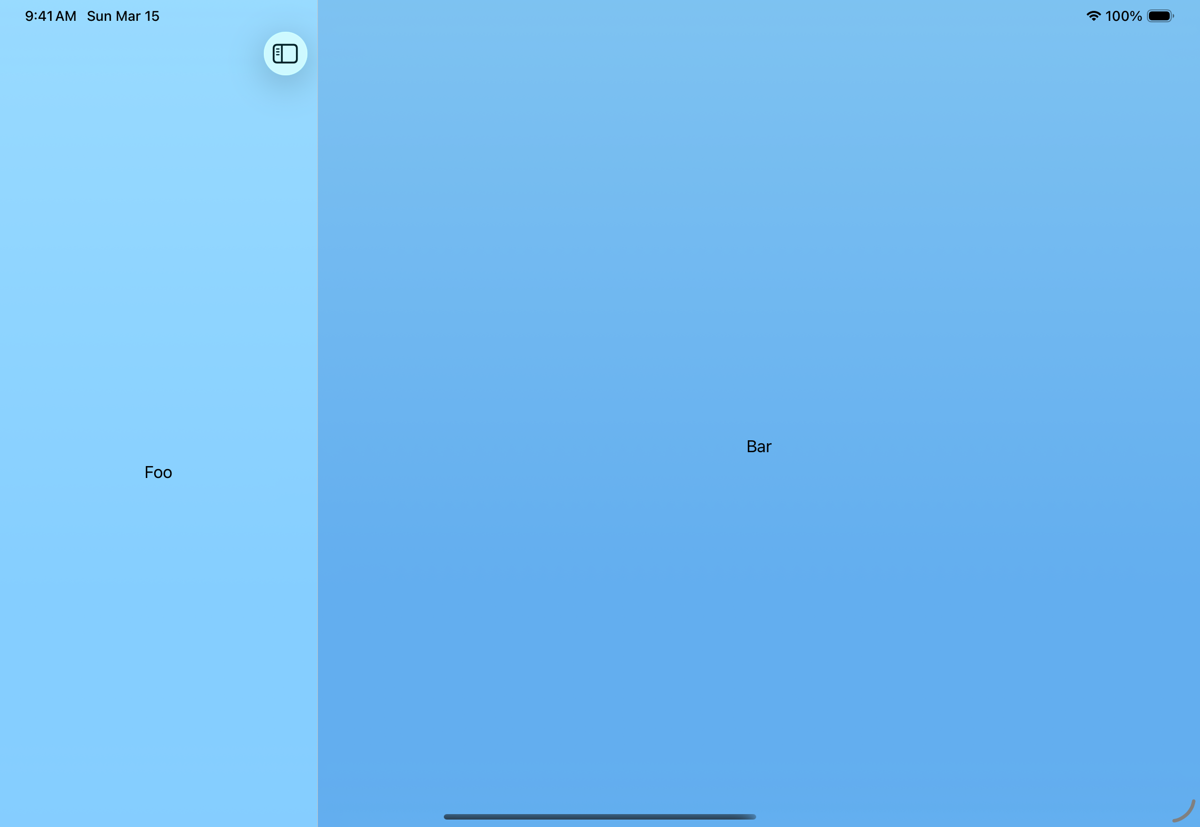 Navigation Split View Container Background - iPadOS Liquid Glass Light Mode Preview