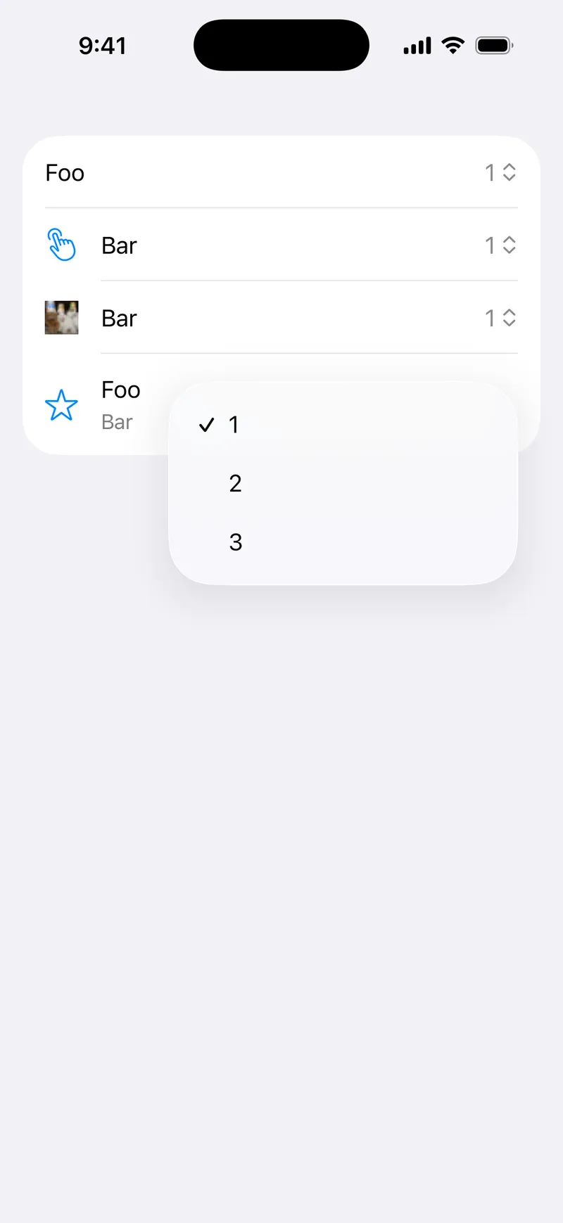 Picker - iOS Liquid Glass Light Mode Preview