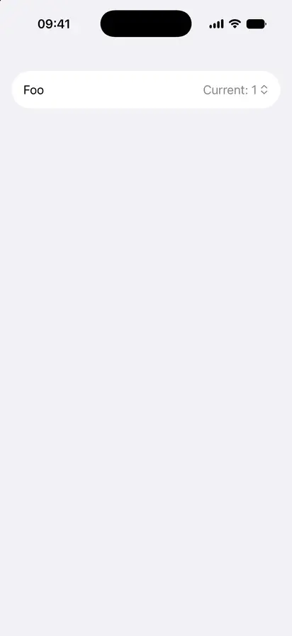 Custom Value Label Picker - iOS on iPhone - Portrait - Liquid Glass - Light Mode - Preview