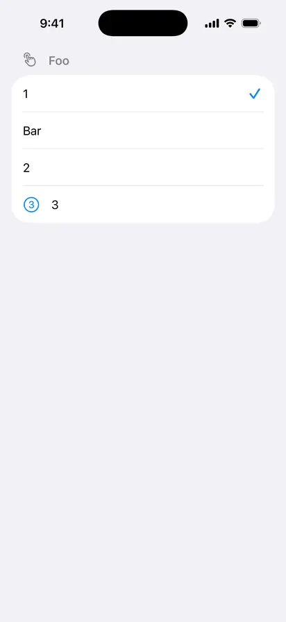 InlinePickerStyle - iOS Liquid Glass Light Mode Preview