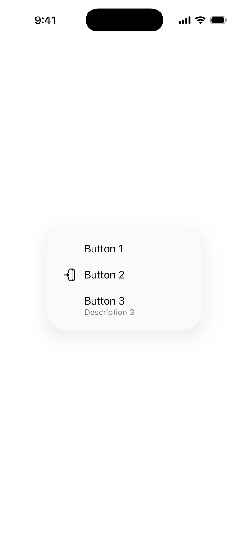 Menu Fixed Order - iOS on iPhone - Portrait - Liquid Glass - Light Mode - Preview