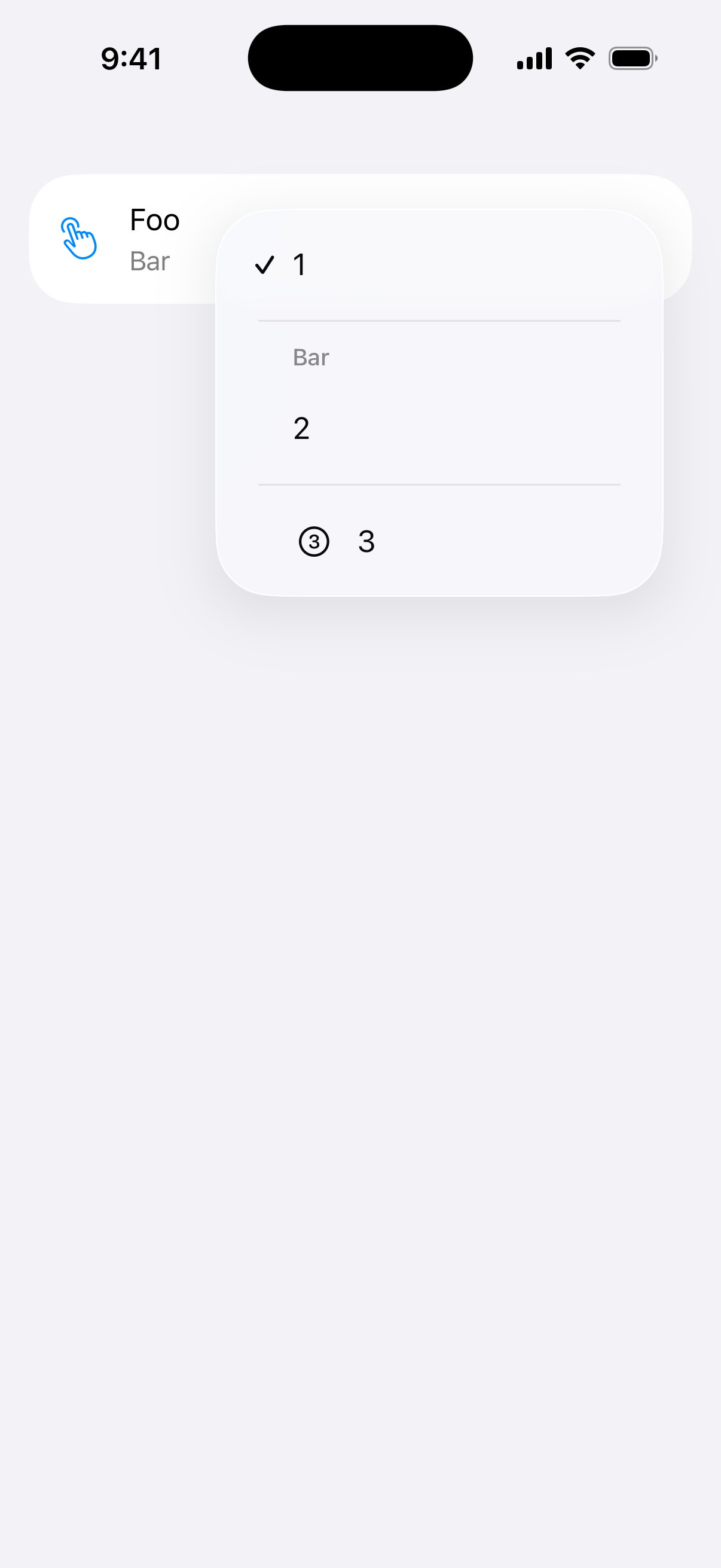 MenuPickerStyle - iOS on iPhone - Portrait - Liquid Glass - Light Mode - Preview
