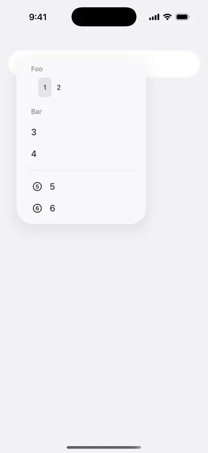 PalettePickerStyle - iOS Liquid Glass Light Mode Preview
