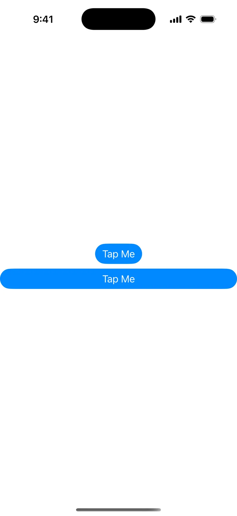 Button Sizing - iOS Liquid Glass Light Mode Preview