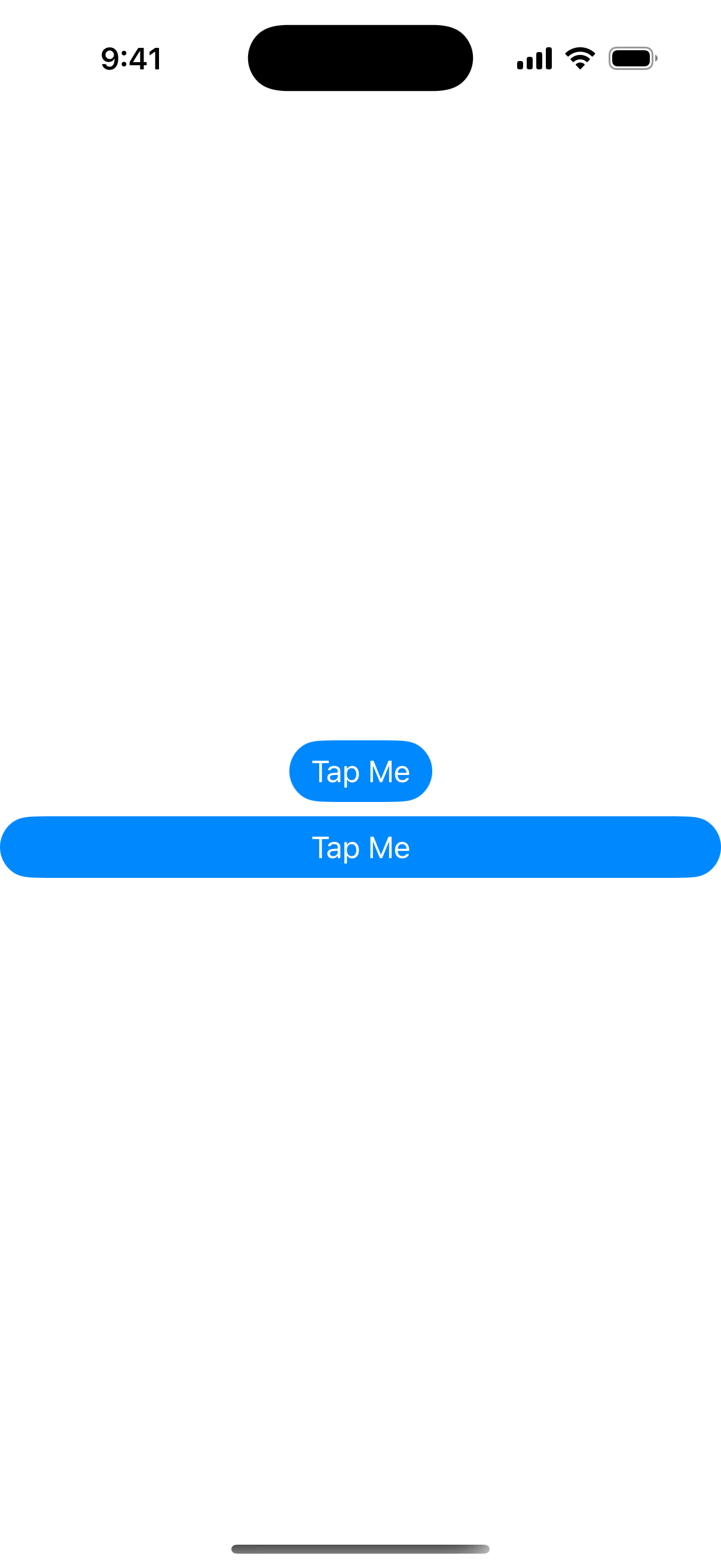 Button Sizing - iOS on iPhone - Portrait - Liquid Glass - Light Mode - Preview