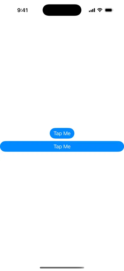 Button Sizing - iOS on iPhone - Portrait - Liquid Glass - Light Mode - Preview