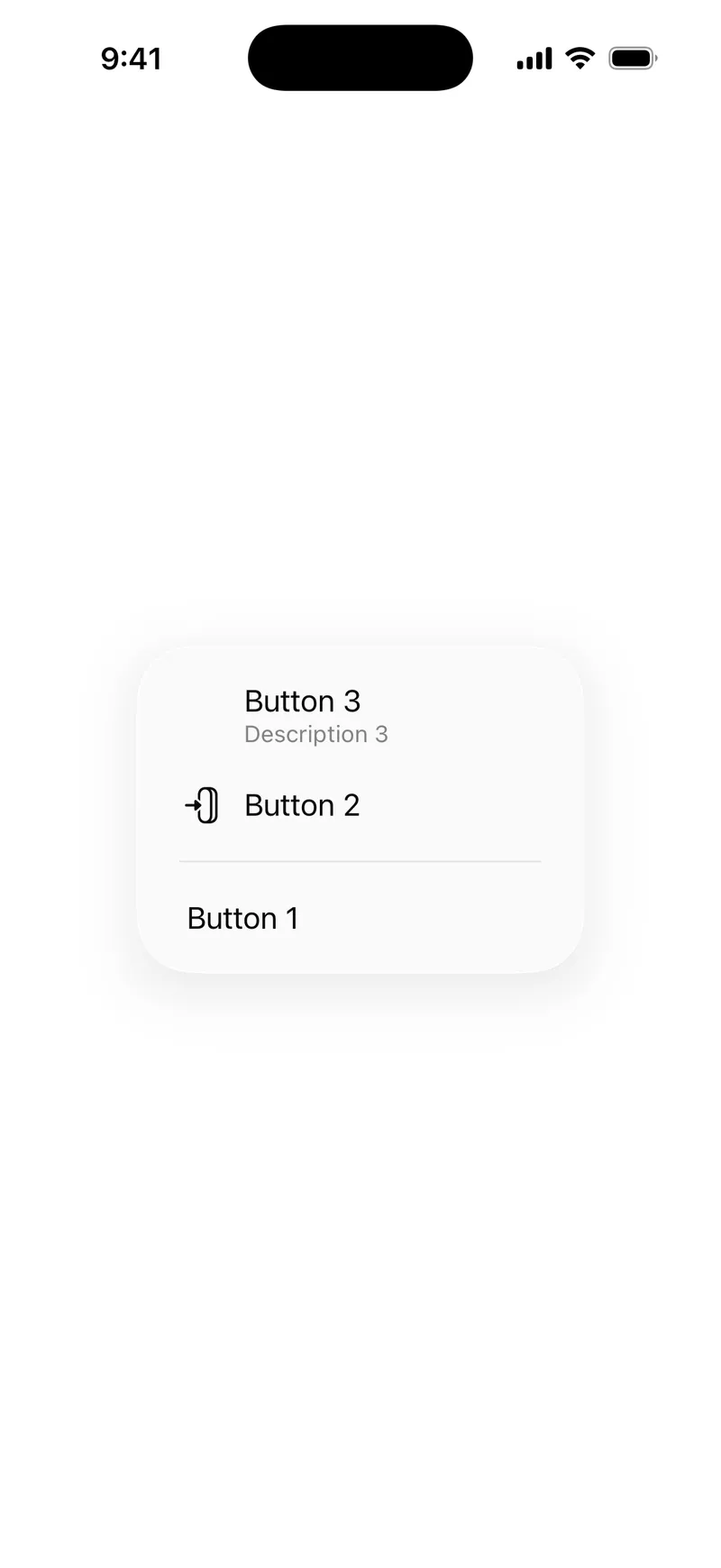 Menu Divider - iOS Liquid Glass Light Mode Preview