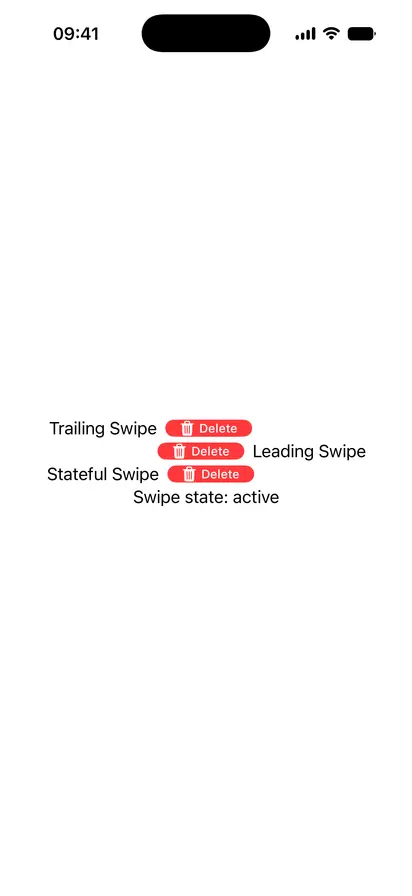 Swipe Action - iOS on iPhone - Portrait - Liquid Glass - Light Mode - Preview