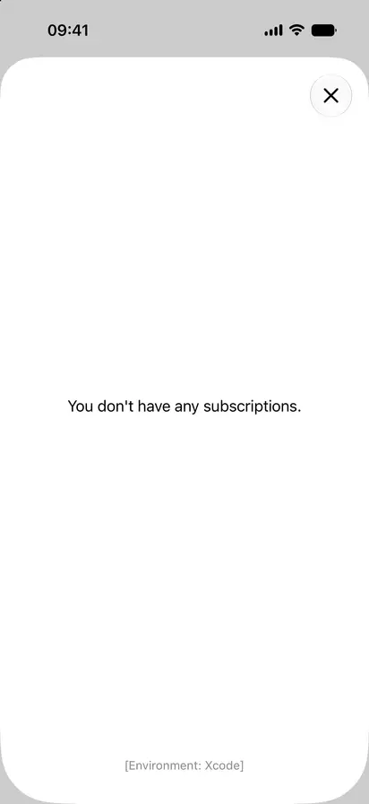 Manage Subscriptions Sheet - iOS on iPhone - Portrait - Liquid Glass - Light Mode - Preview