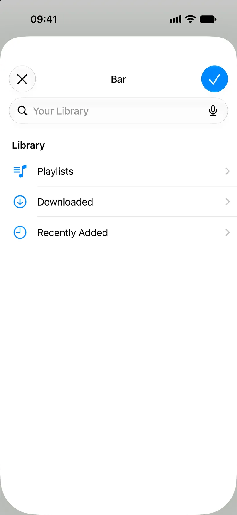 Music Picker - iOS Liquid Glass Light Mode Preview