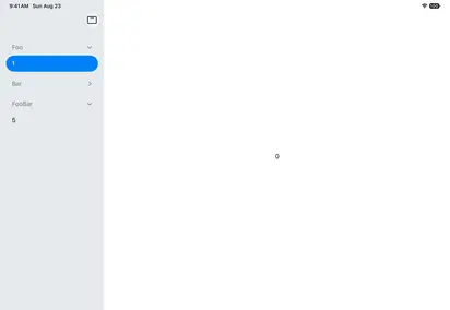 Default Collapsed Tab Section - iPadOS Liquid Glass Light Mode Preview