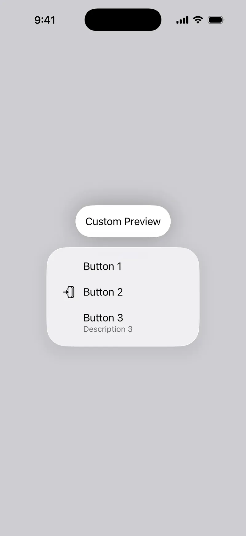 Context Menu Preview - iOS Liquid Glass Light Mode Preview